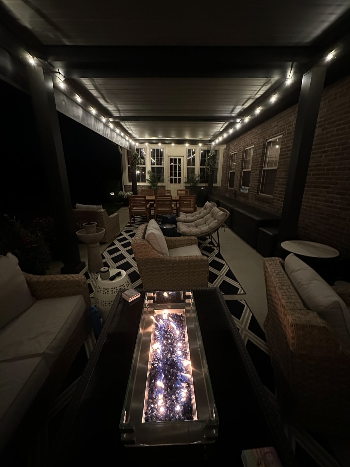 Adding lighting to your pergola can add a cool aesthetic to your space.