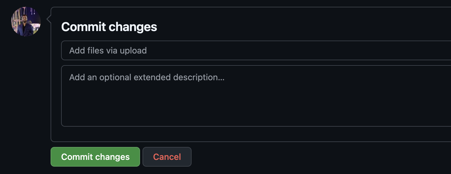 The Commit Changes button