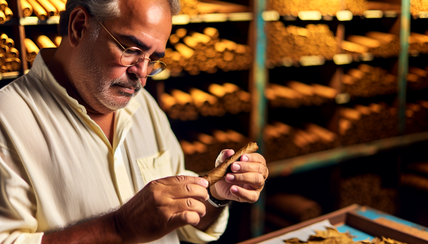 Craftsman hand-rolling a premium cigar