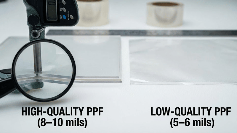 High-Quality PPF‘s thickness vs. Low-Quality PPF's
