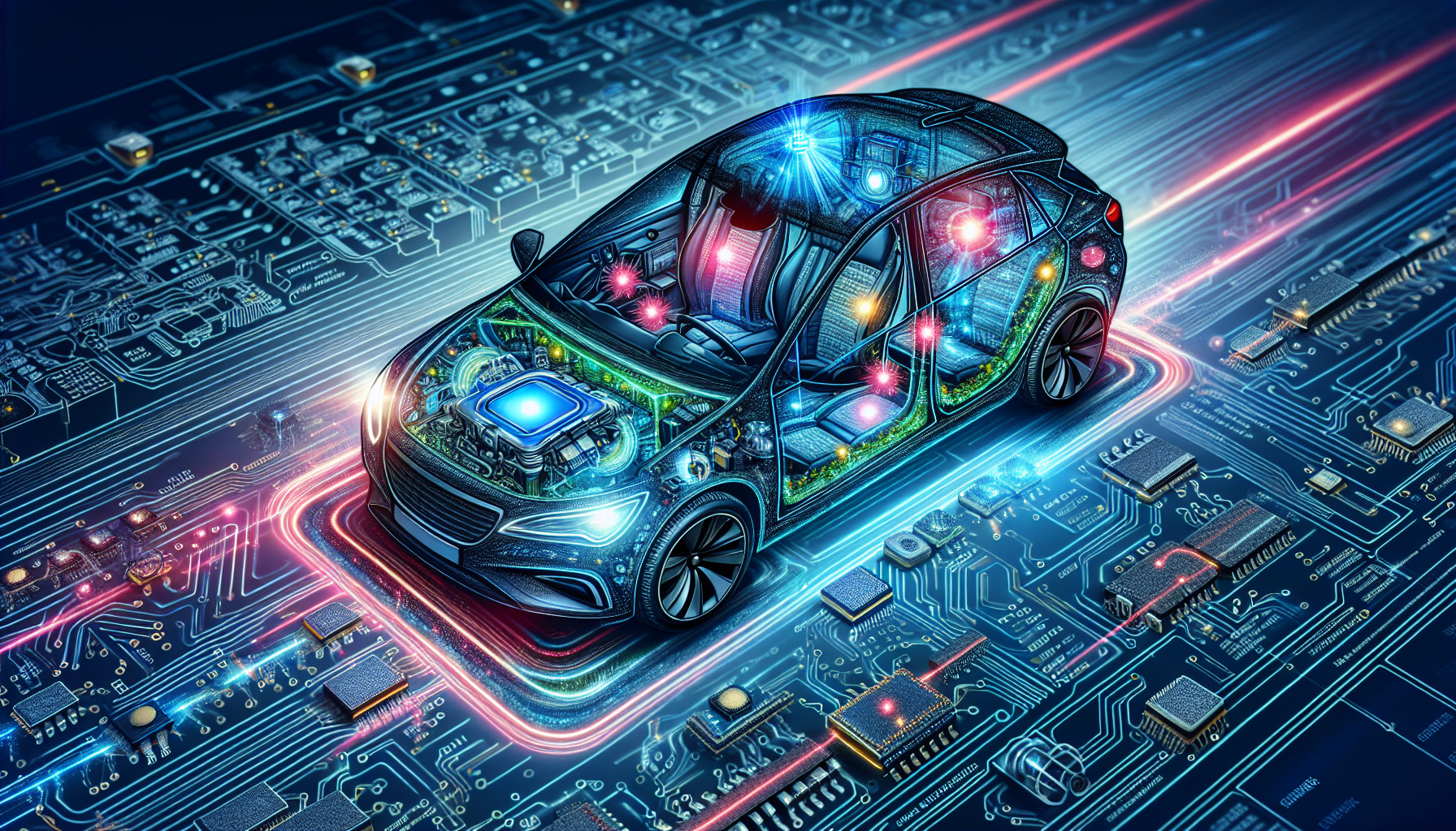 Illustration of semiconductor applications in automotive industry