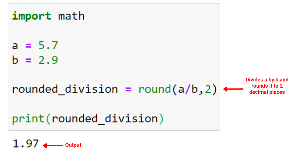 Using round function for rounding decimals