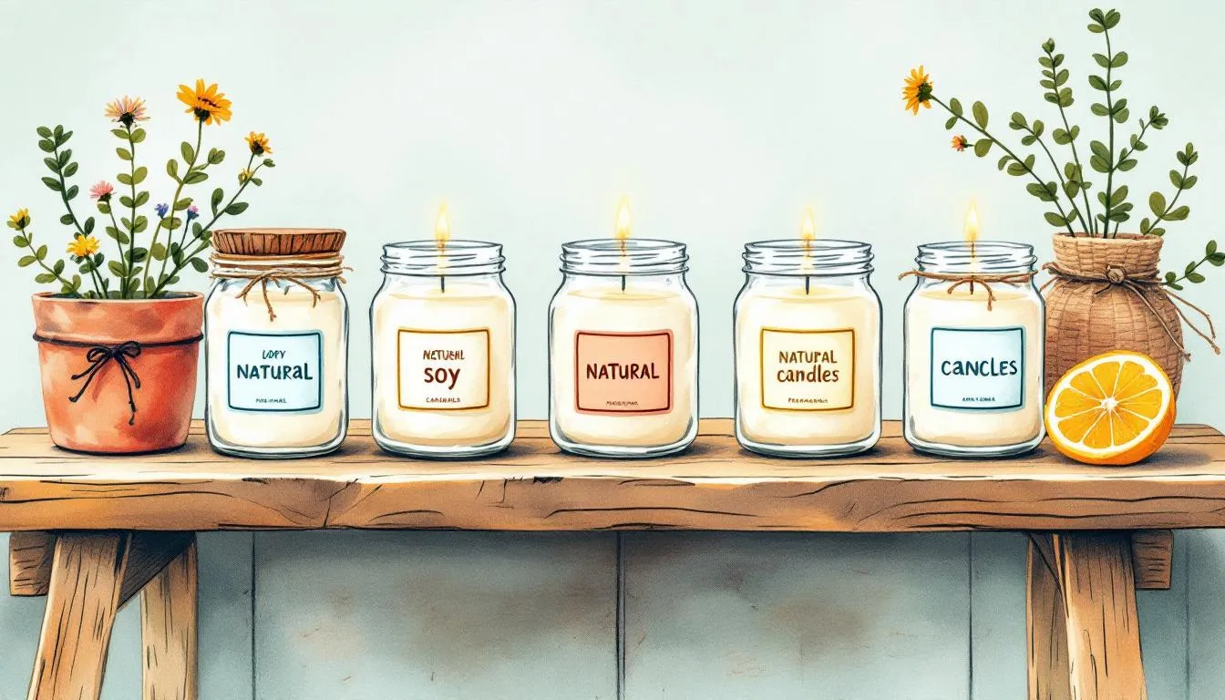 Natural soy candles in glass jars, a perfect example of homemade gifts that are eco friendly.