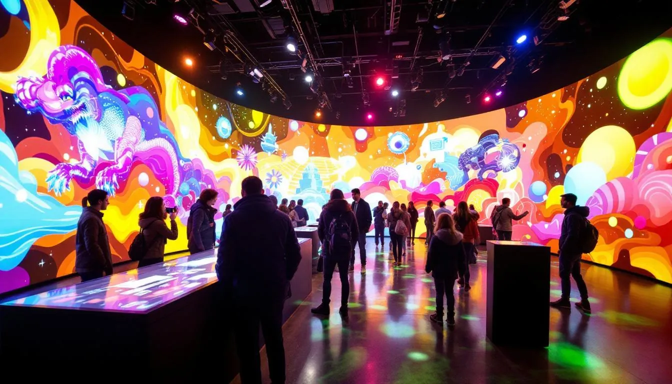 The image showcases various examples of interactive and experiential marketing campaigns designed to engage audiences, highlighting creative strategies that foster emotional connections and brand recognition. It features elements like user-generated content and social media engagement, illustrating how brands effectively navigate the crowded market to make a lasting impression on their target audience.