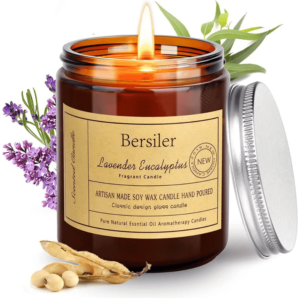 Bersiler Lavender and Eucalyptus Aromatherapy Candle