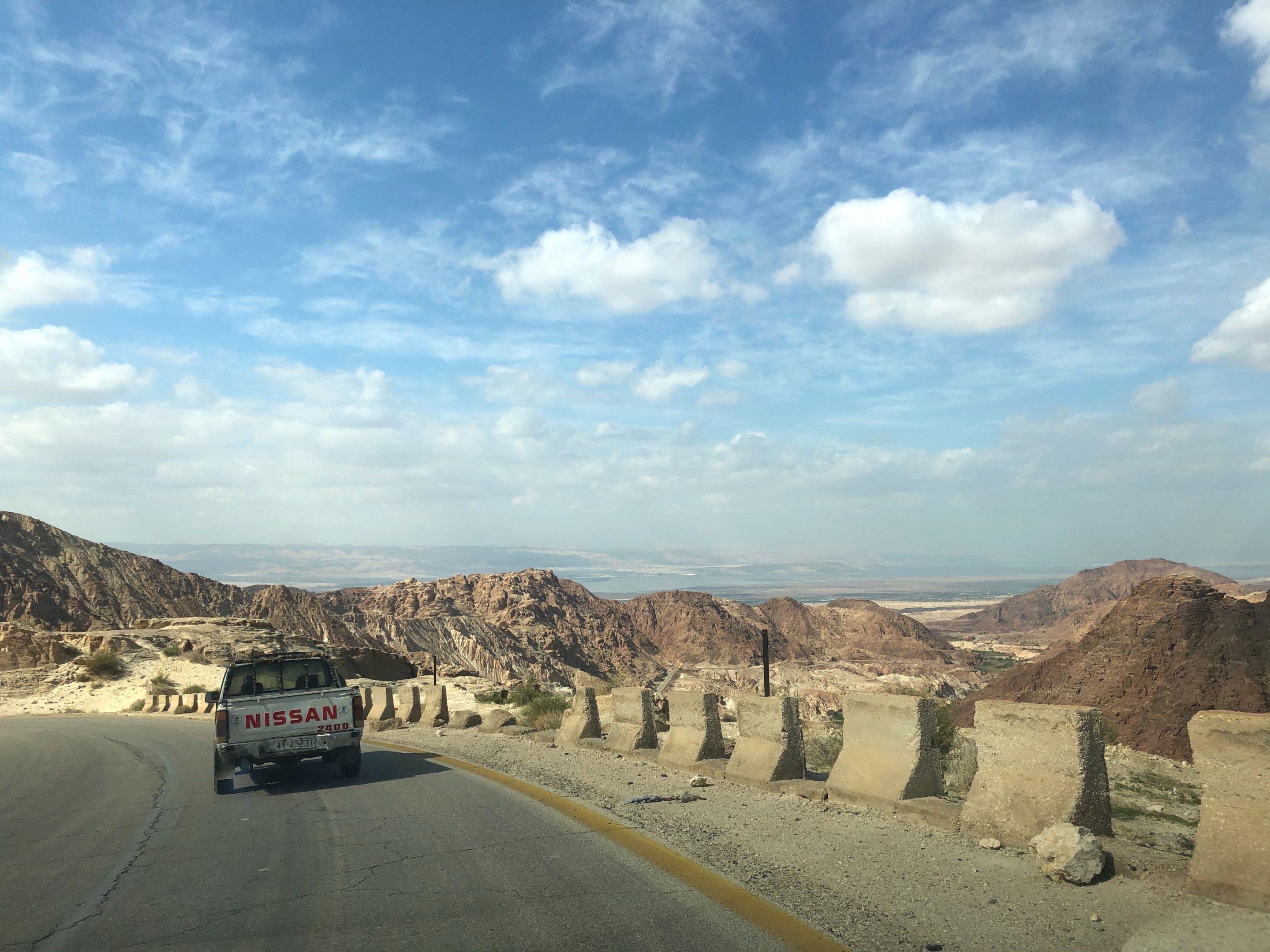 A vast view of the desert landscape in Jordan