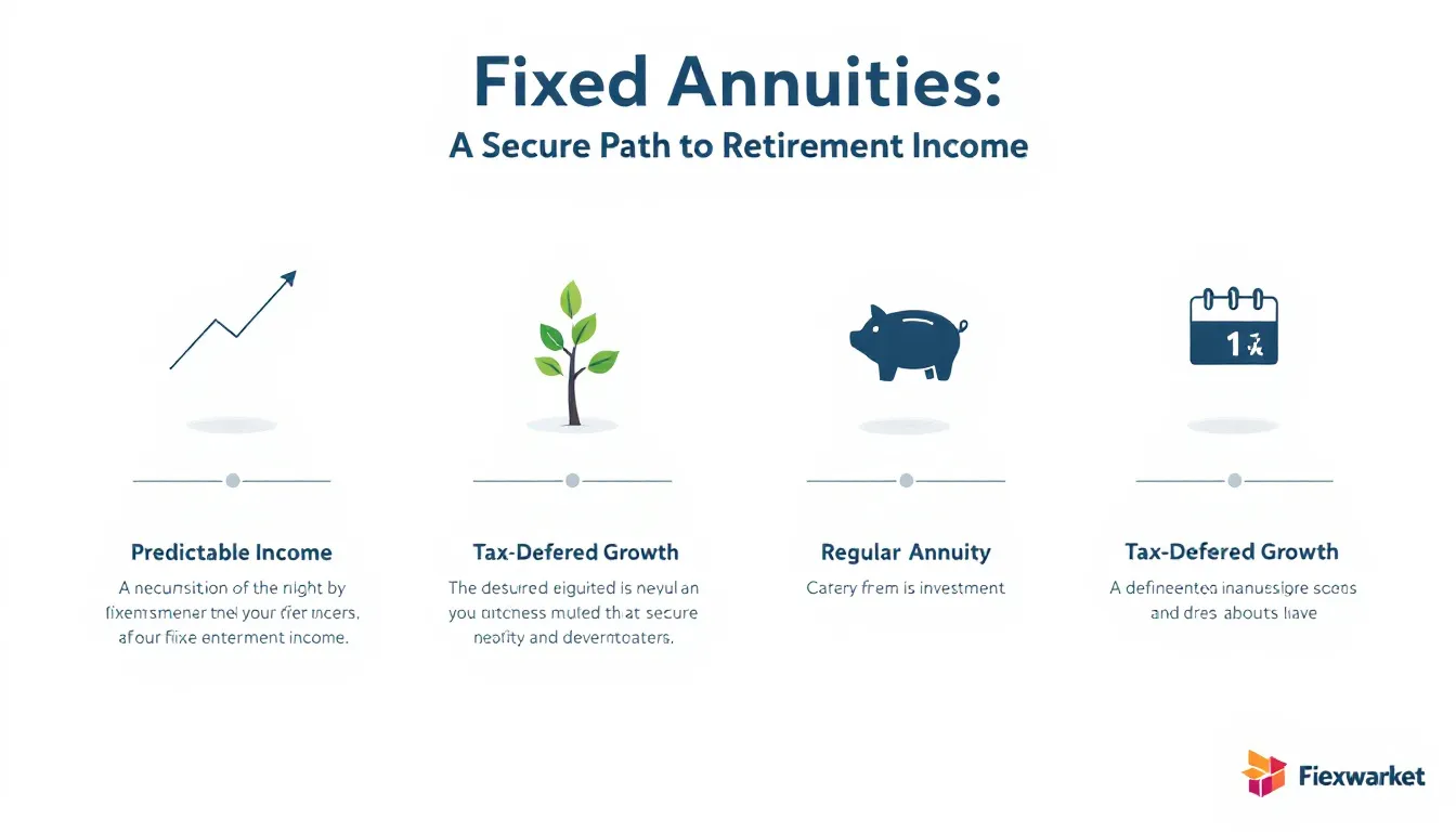 An informative graphic detailing the benefits of fixed annuities.