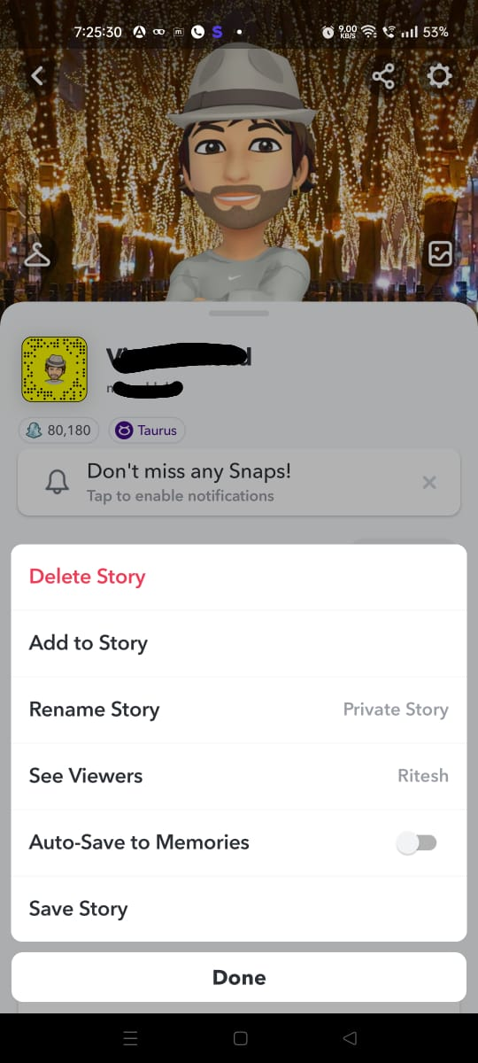 Save story option