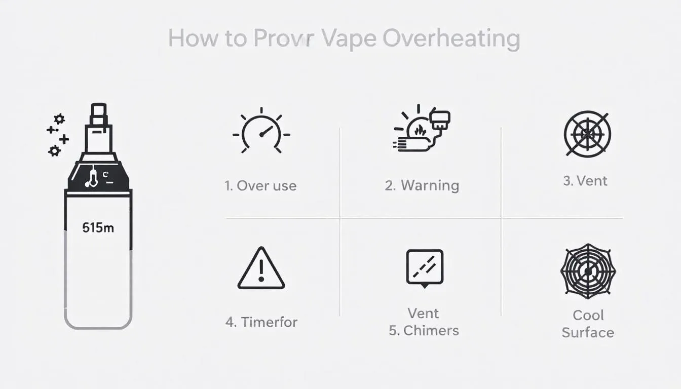 A checklist of preventive measures to avoid torch vape overheating.