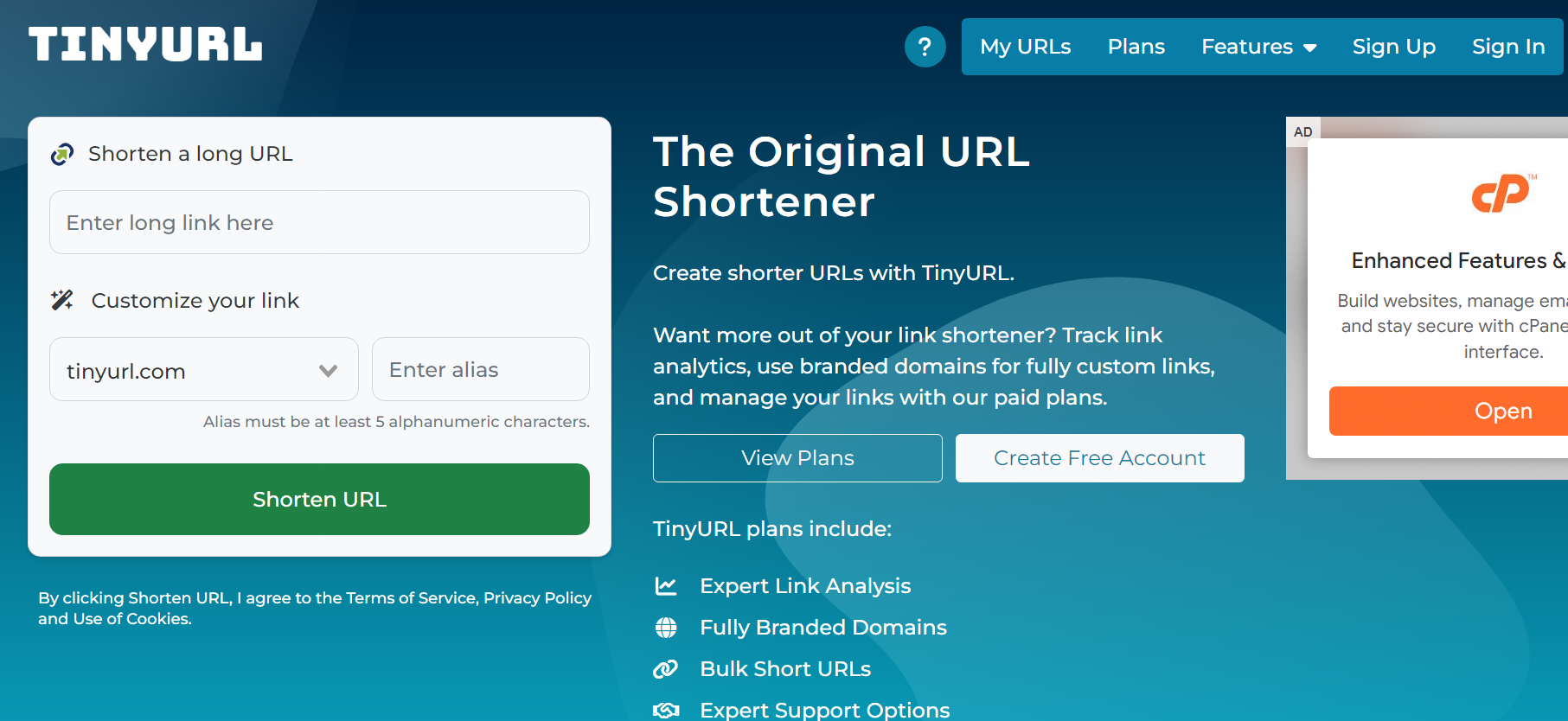 TinyURL shortener