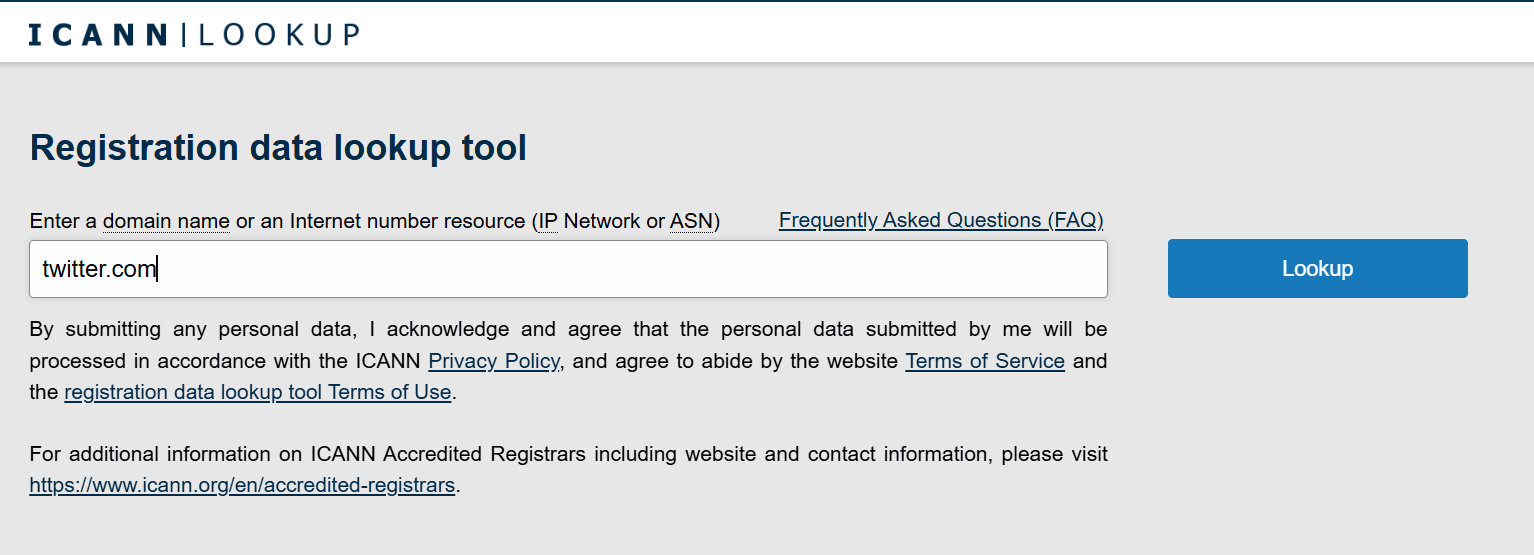 Enter your domain on the WHOIS lookup tool - how to find out when a domain expires