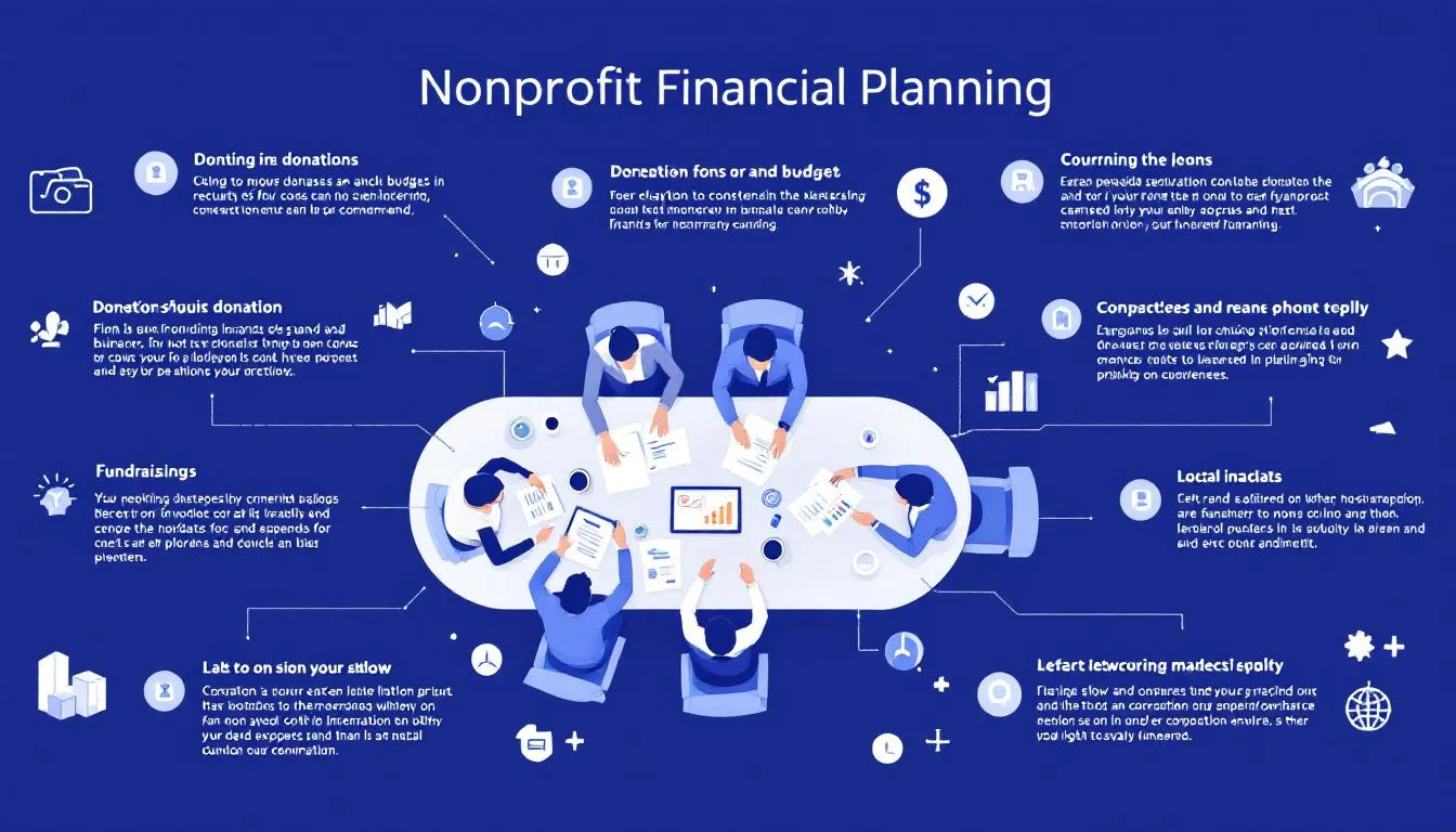 A planning session with staff members discussing year end giving strategies.