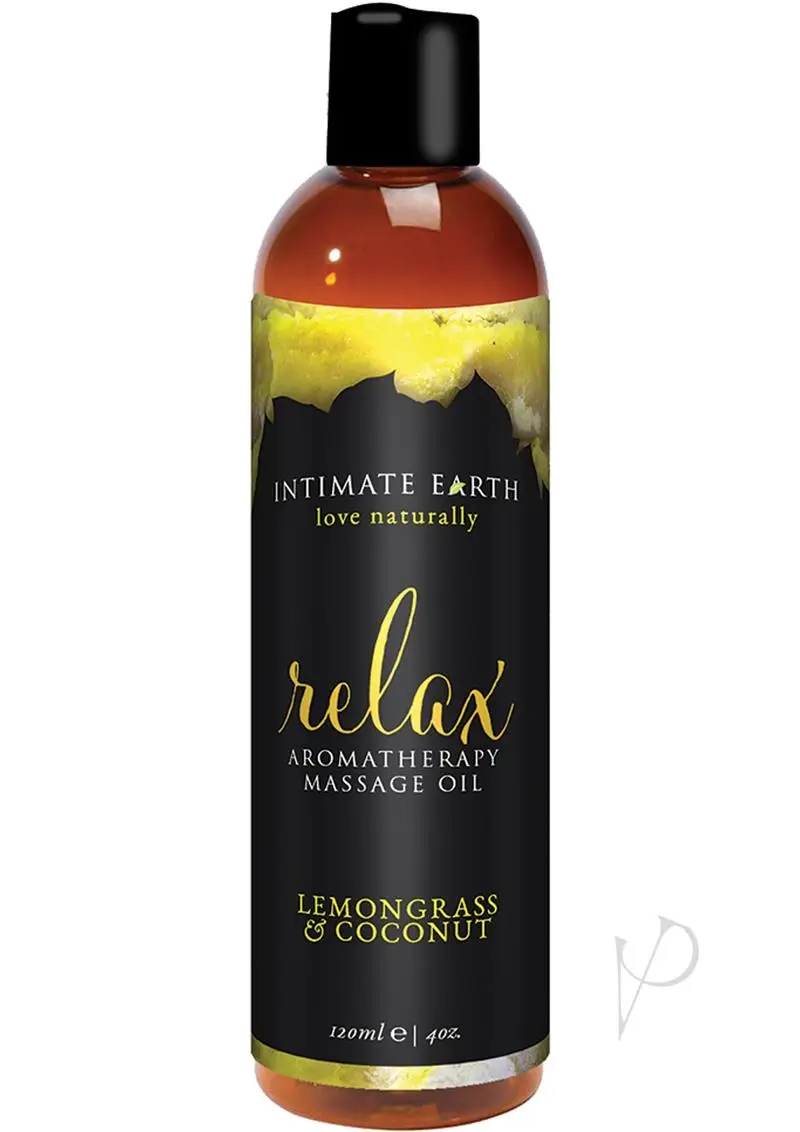 Intimate Earth Relaxing Massage Oil – 120 ml Coconut & Lemongrass