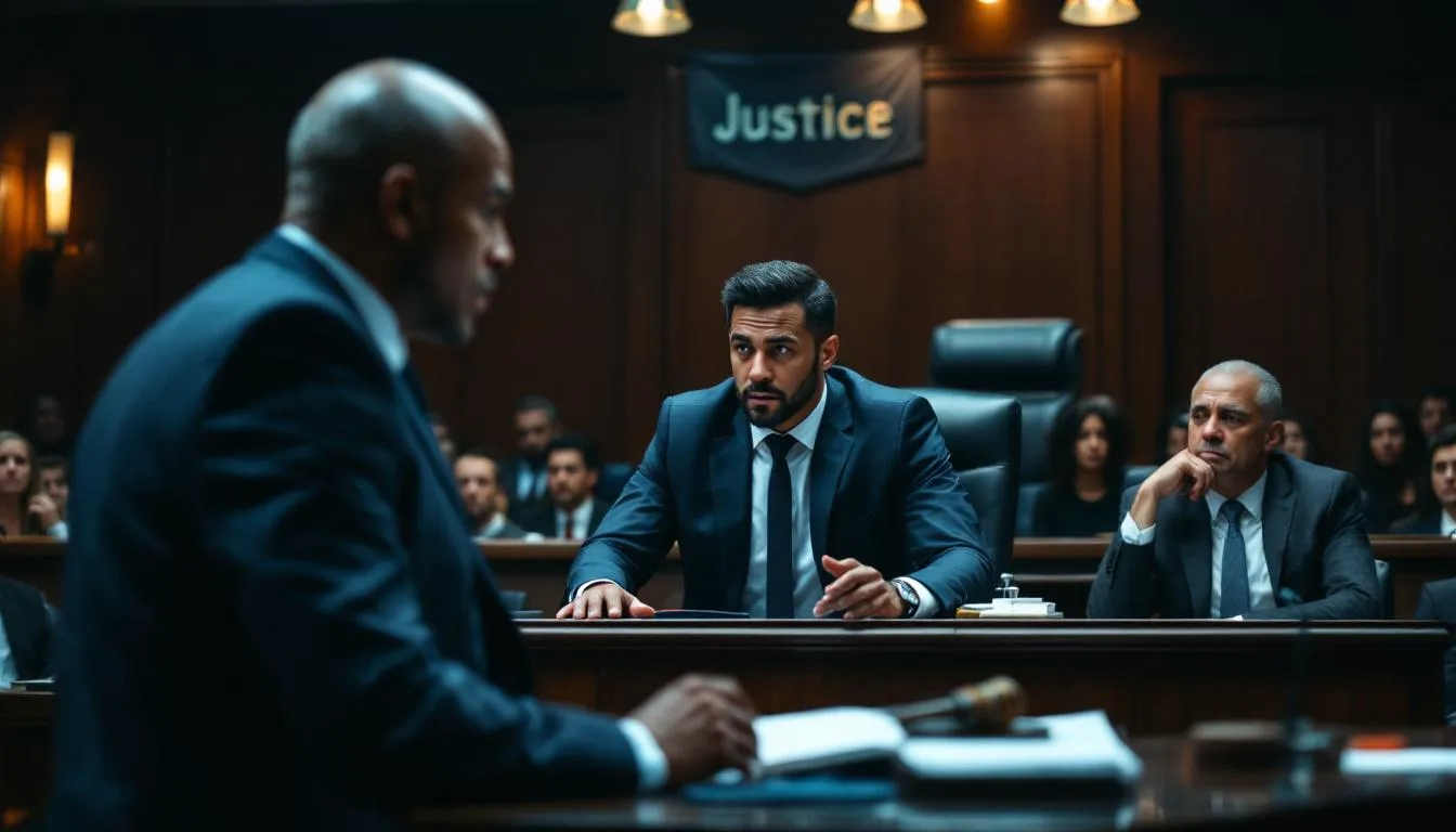 A courtroom scene emphasizing the importance of legal representation after an accident.