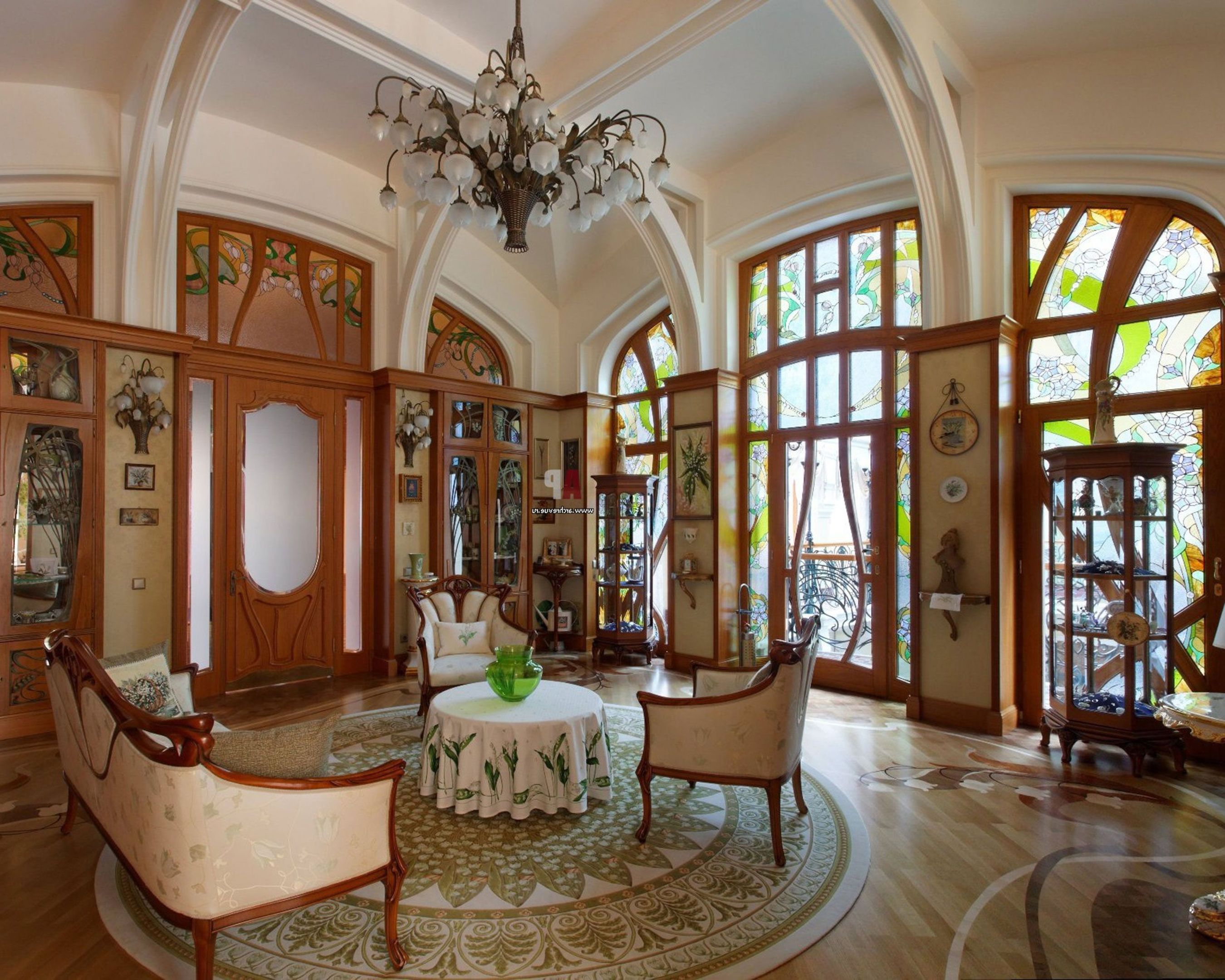 Art Nouveau interior design with its style, decor and colors