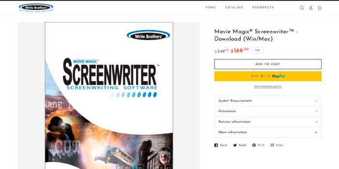 Movie Magic Screenwriting Pricing
