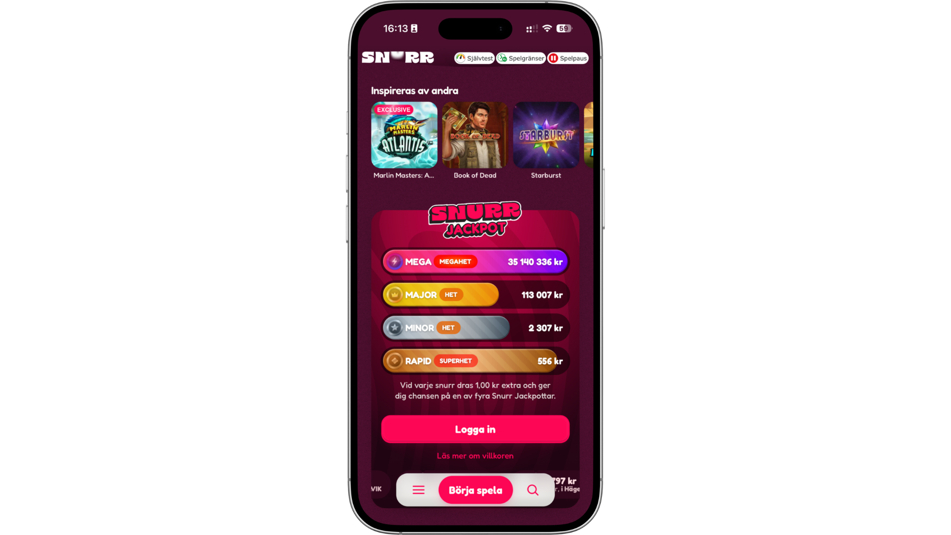 Snurr casino i mobilen