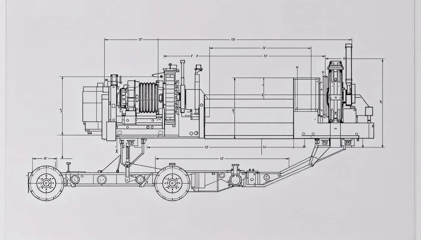 A Warn hydraulic planetary winch mounted on a truck.