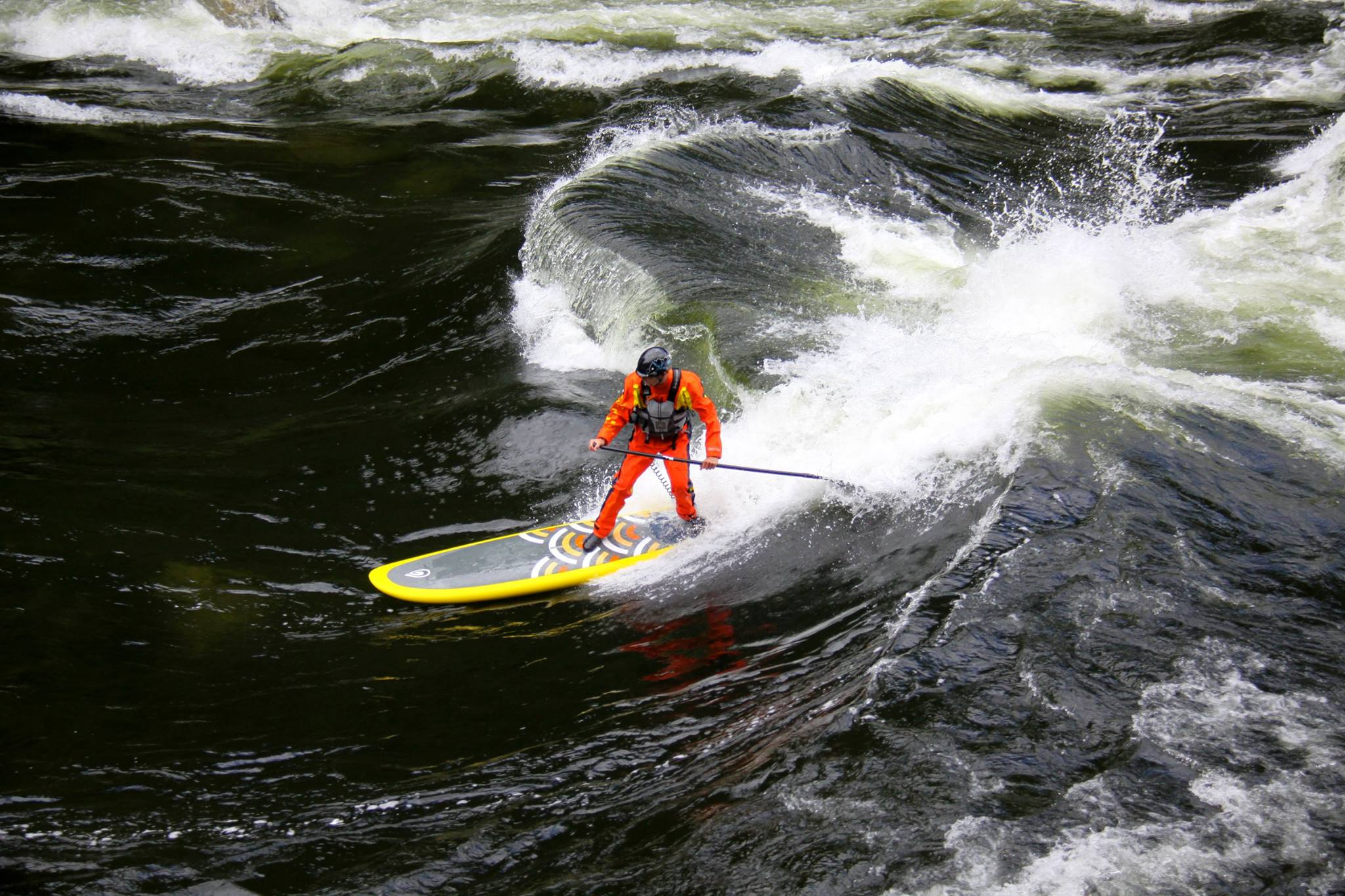 paddle board on whitewater