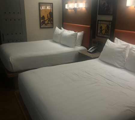 Our hotel room at Disney's Coronado Springs resort.