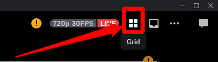 Closeup image illustrating the layout icon on a Discord desktop app
