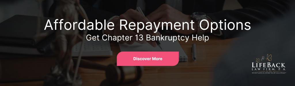 Individual consulting with bankruptcy attorney in court about Chapter 13 repayment plan, discussing debt relief options, unsecured creditors, secured claims, and nonexempt assets.