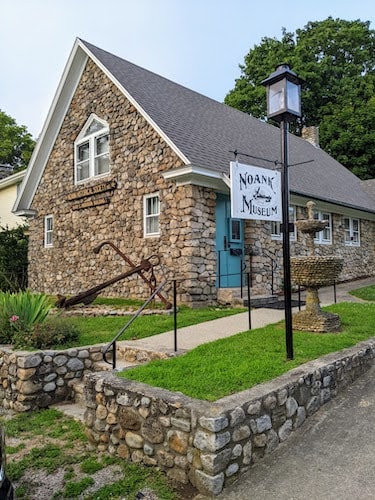 Historic buildings in Noank, a charming and historic New England neighborhood of Groton, CT, near Stonington
