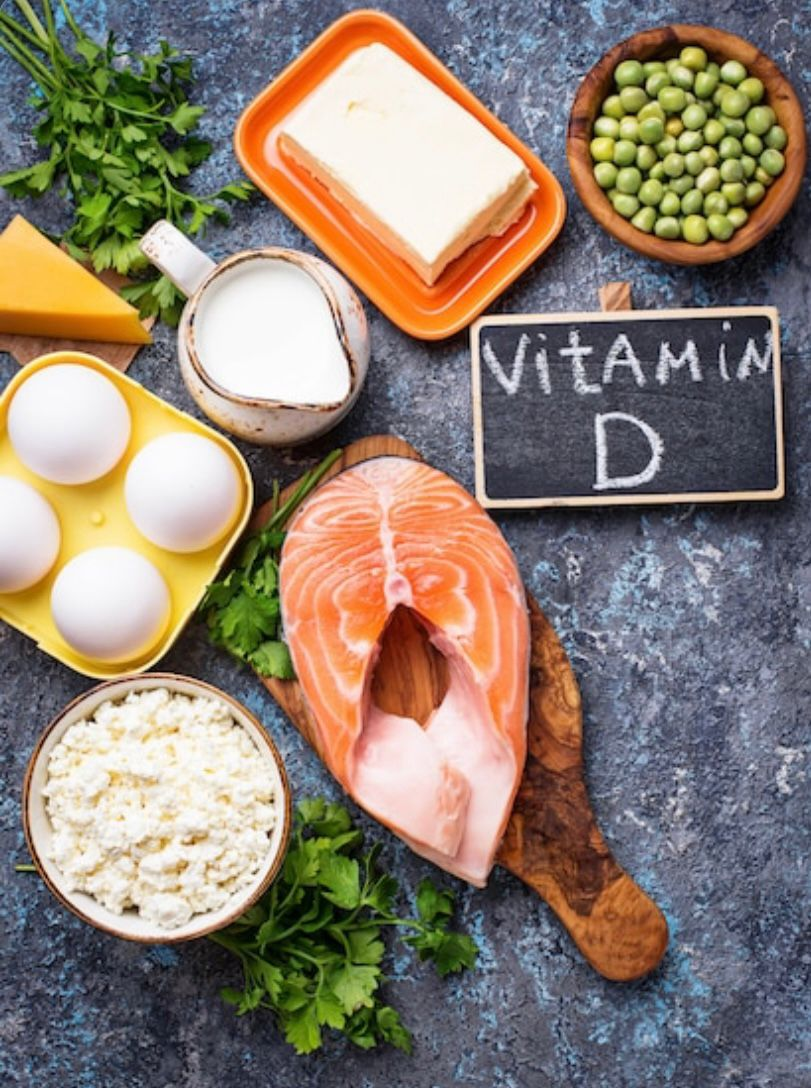 Peixes, ovos e leite e derivados são fonte de vitamina D. Fonte da imagem: Freepik.