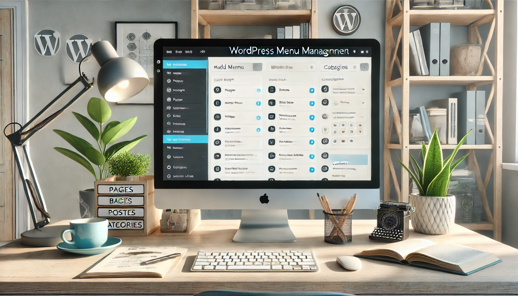 Pantalla de computadora mostrando la creación de menús de navegación en WordPress | PosicionaDigital