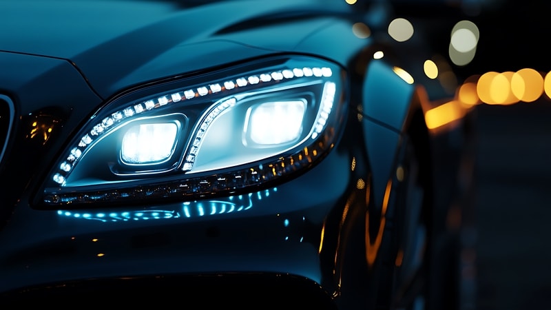LED headlights enhancing the vehicle appeal