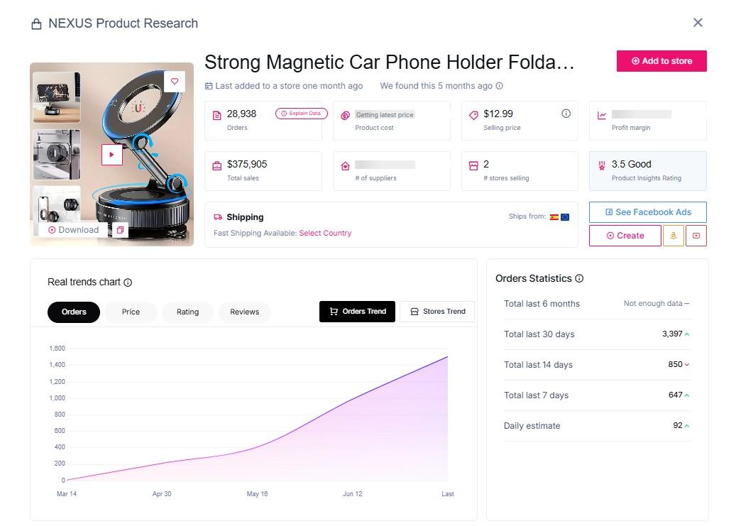 sell magnietic phone holders with automatic tracking updates