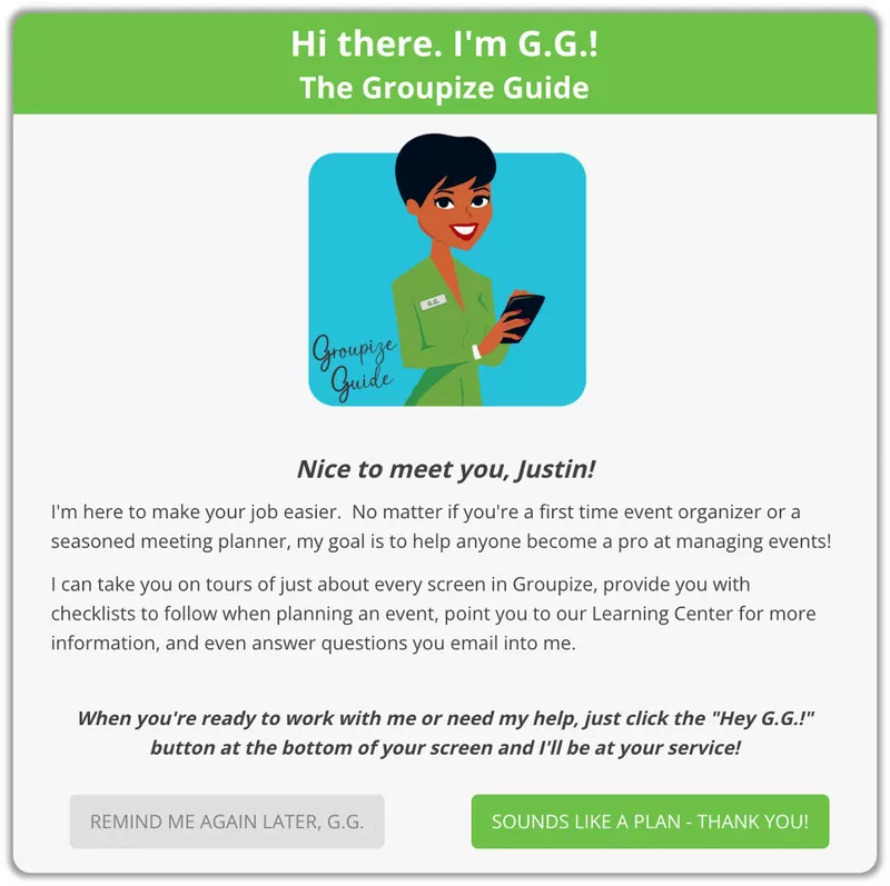 Groupize gamified user onboarding