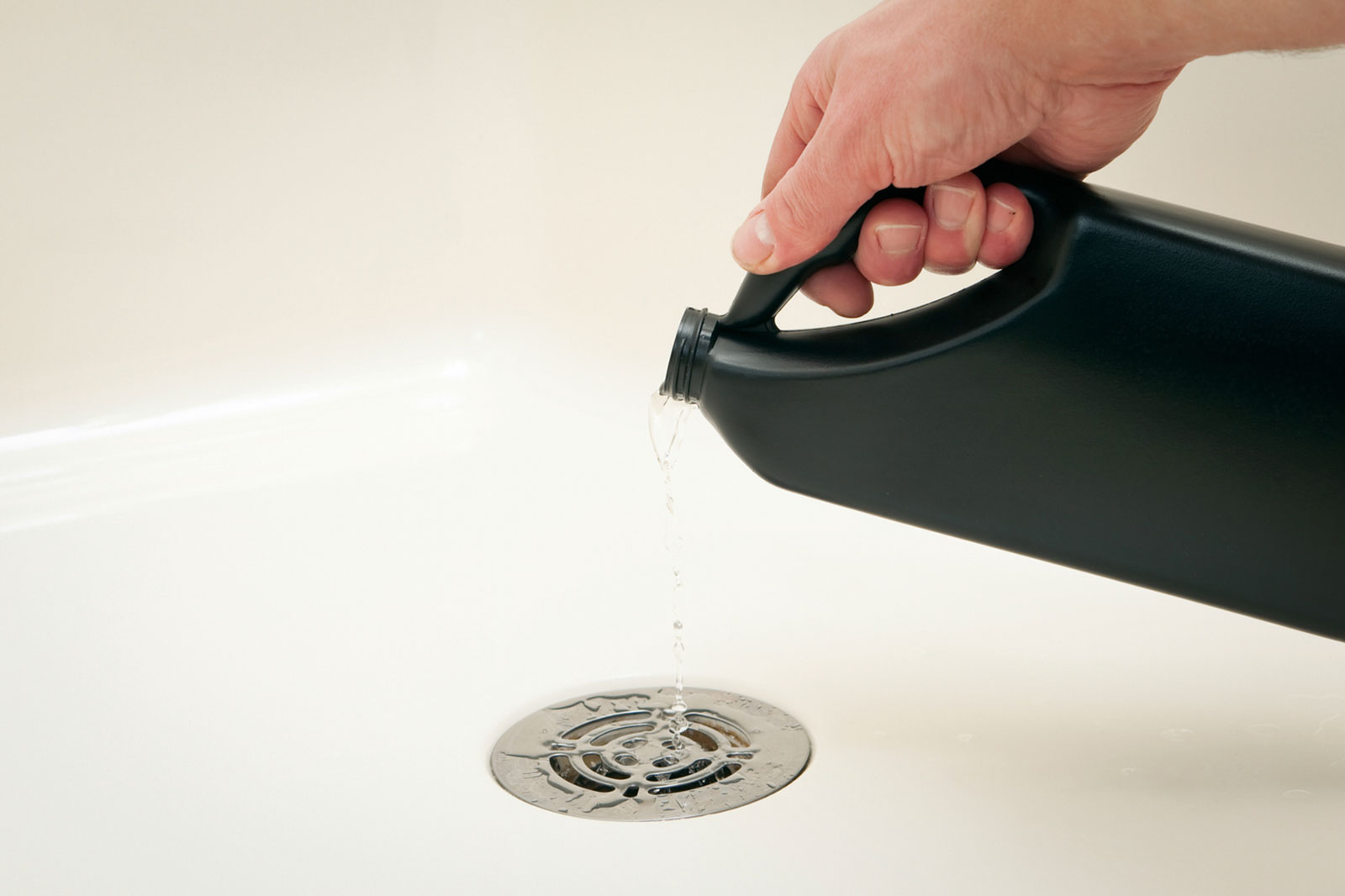 Pour your vinegar solution down the drain
