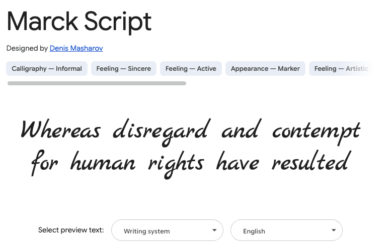 Marack Script font