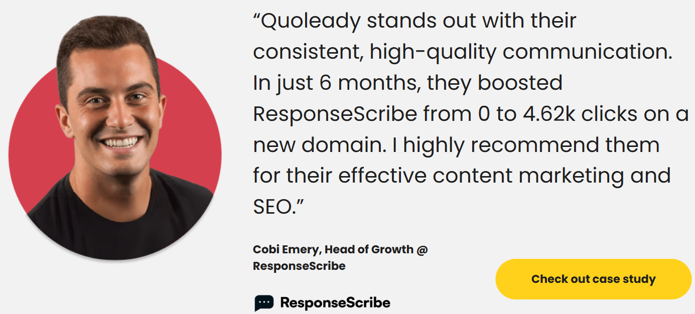 Quoleady helped build links and increased clicks on search engines