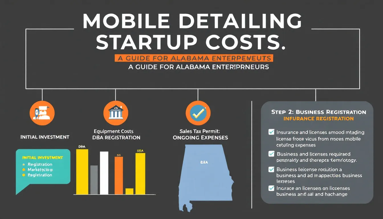 Estimating startup costs for a mobile detailing business.