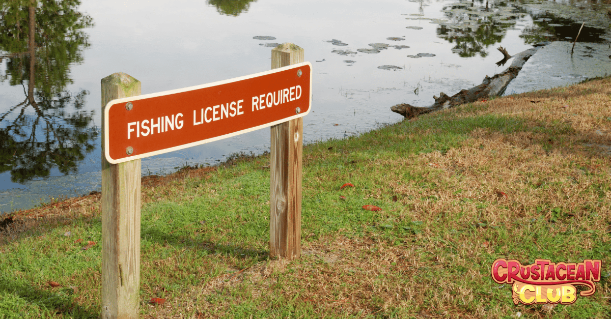 Fishing license required sign 