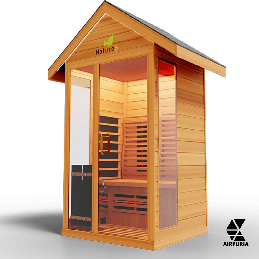 An image of the Nature 5 Outdoor Sauna from Airpuria with free shipping.