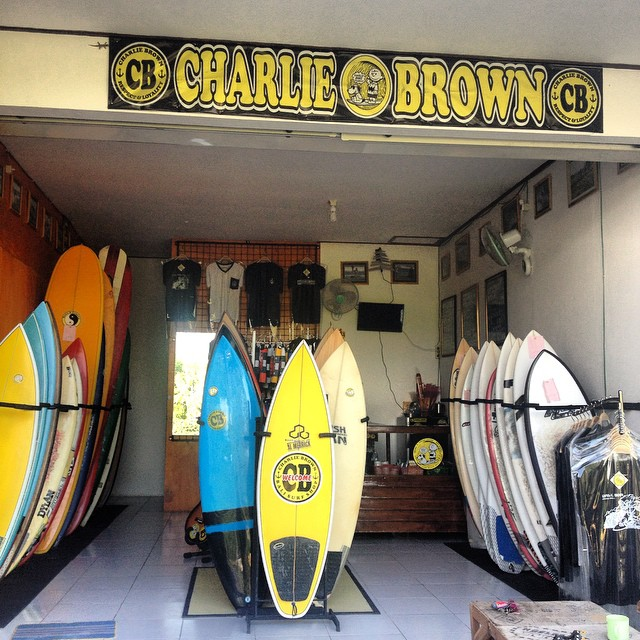 Charlie Brown surf shop Bali