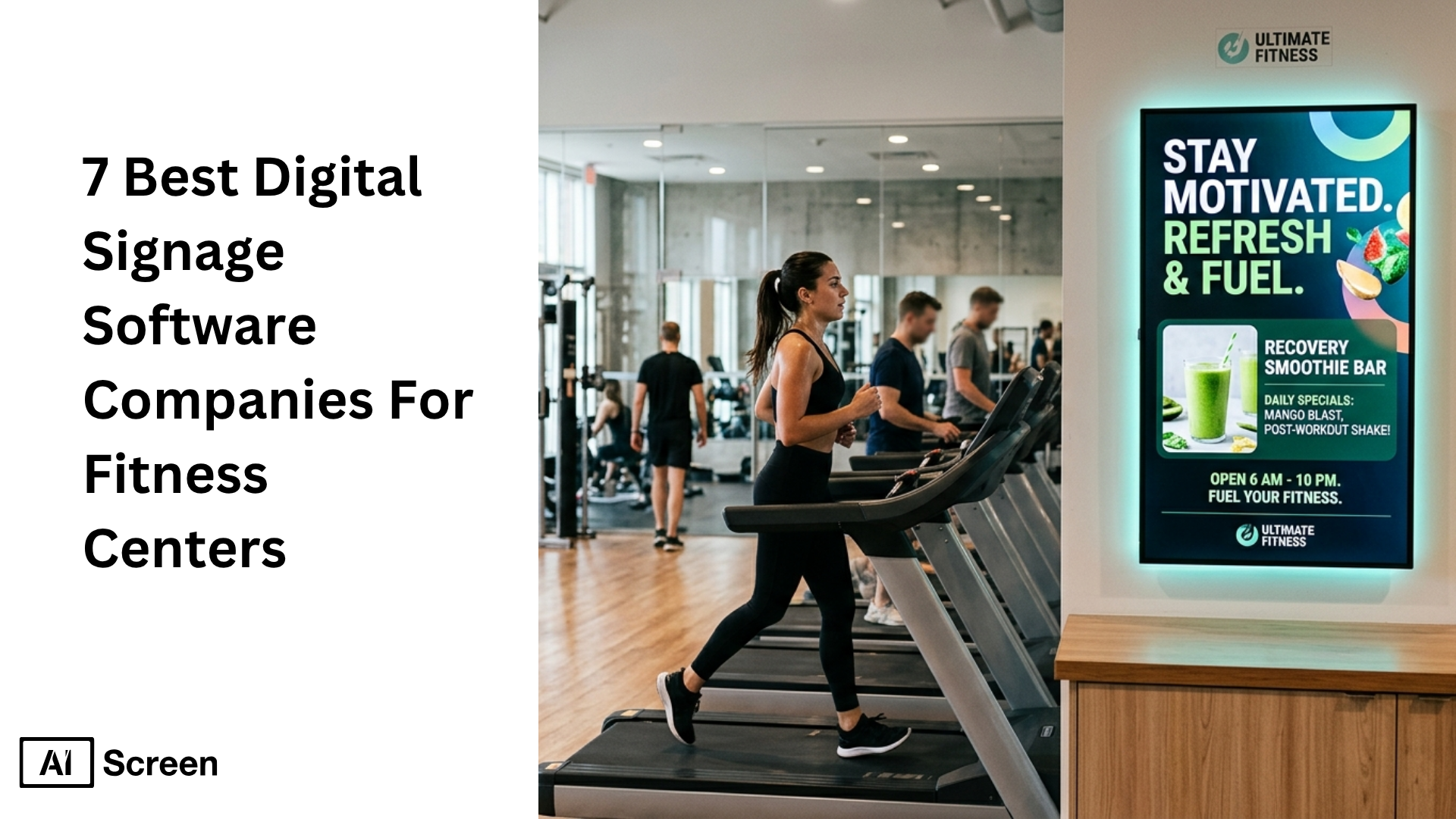 digital signage software for fitness centers displaying gym content on screens