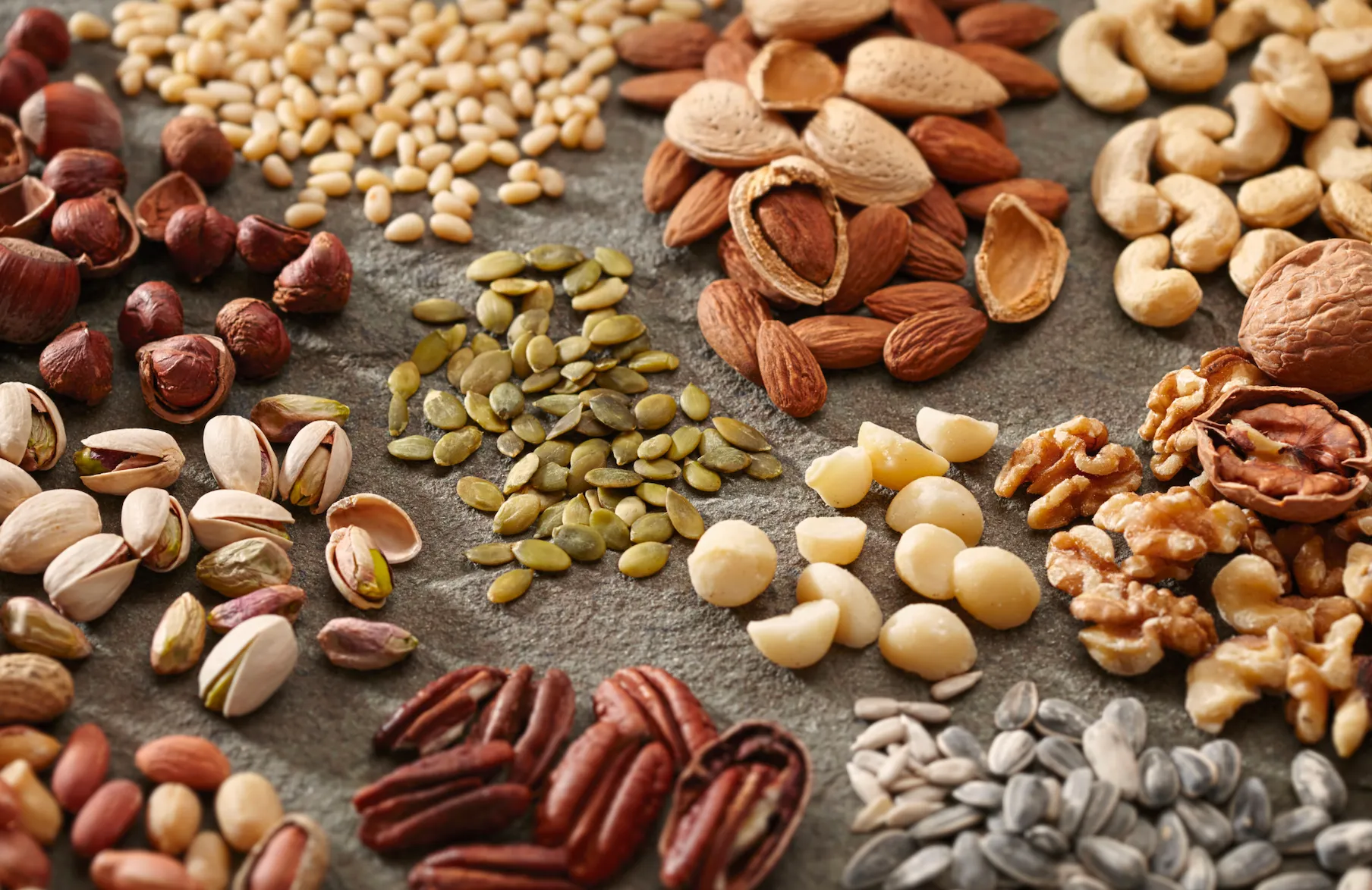 Nuts and seeds are also a healthy way to include your natural oils.