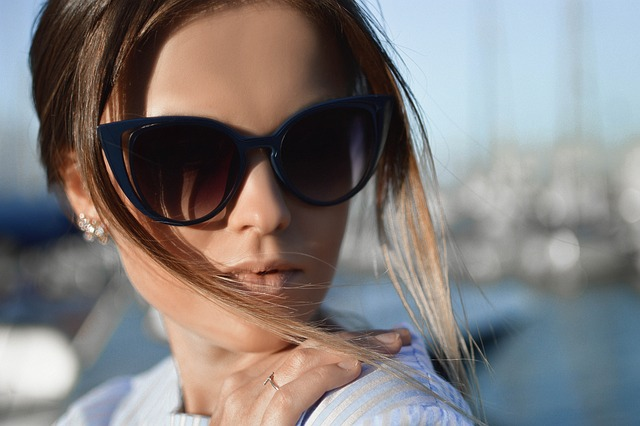 woman, face, sunglasses