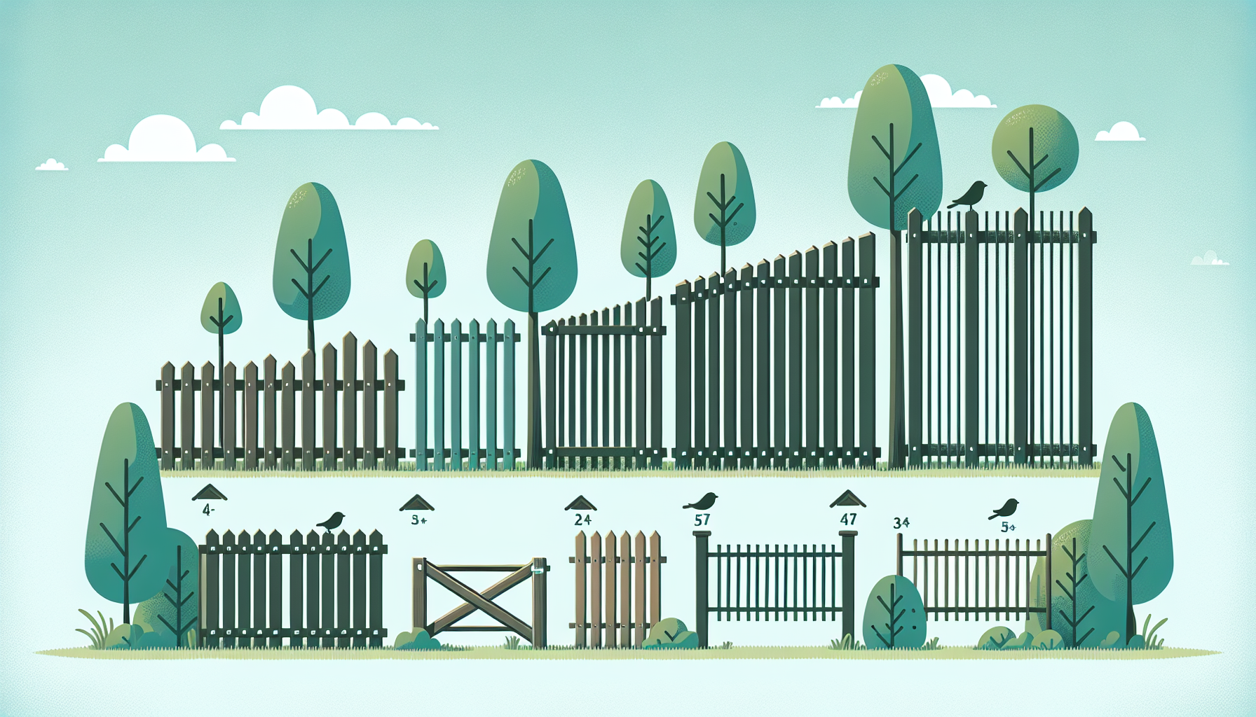 Illustration of various fence heights