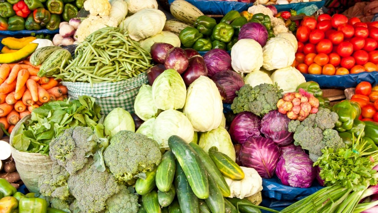Market, vegetables, ingredients 