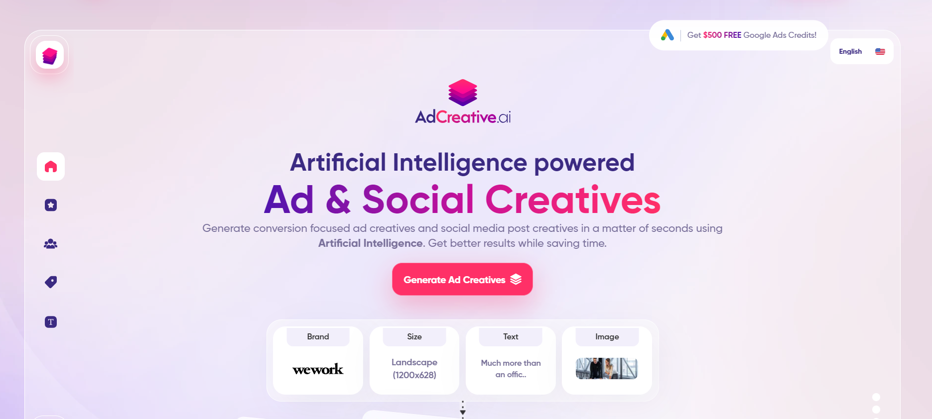 AdCreative.ai homepage