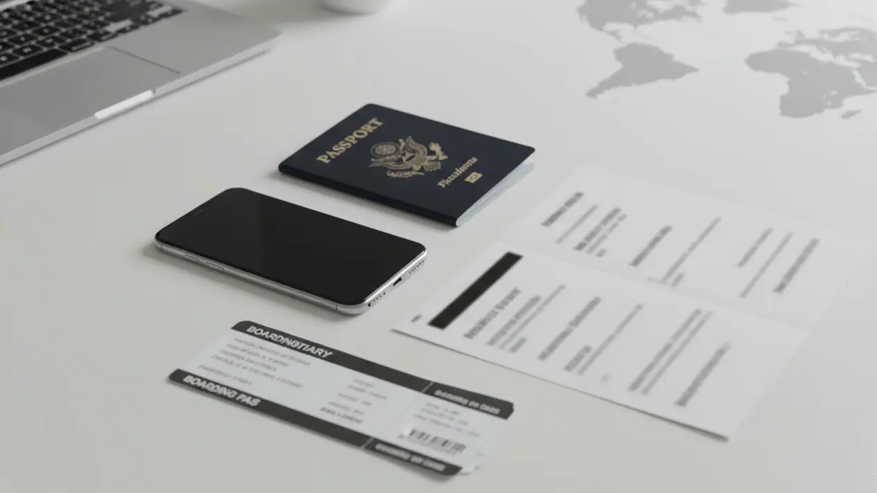Onward ticket proof ladder for manual check-in airport travel documents