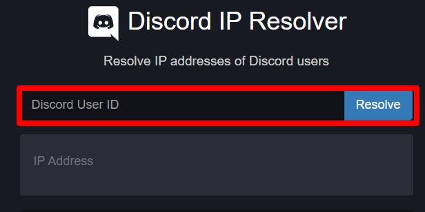 Picture showing the Discord Resolver page