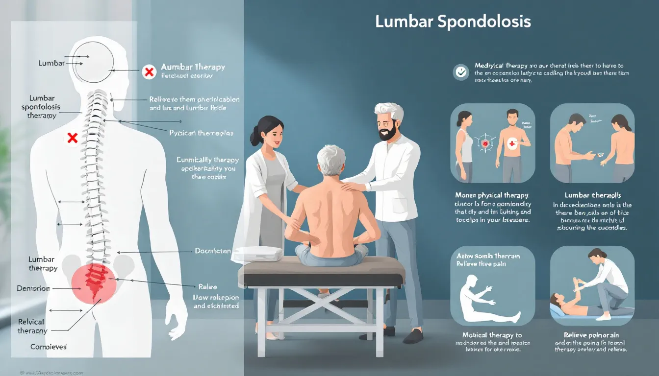 A physical therapy session aimed at relieving pain from lumbar spondylosis.