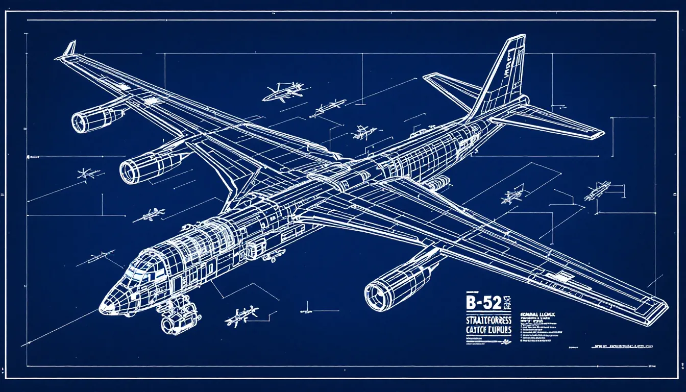 A B-52 bomber in flight showcasing its legacy.