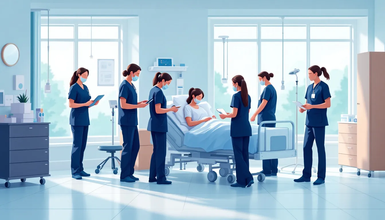 Patient Care Technicians assisting patients in a healthcare setting.